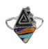 Sterling Silver Multicolor Water Wave Southwest Ring Size 7-1/2 WX74967